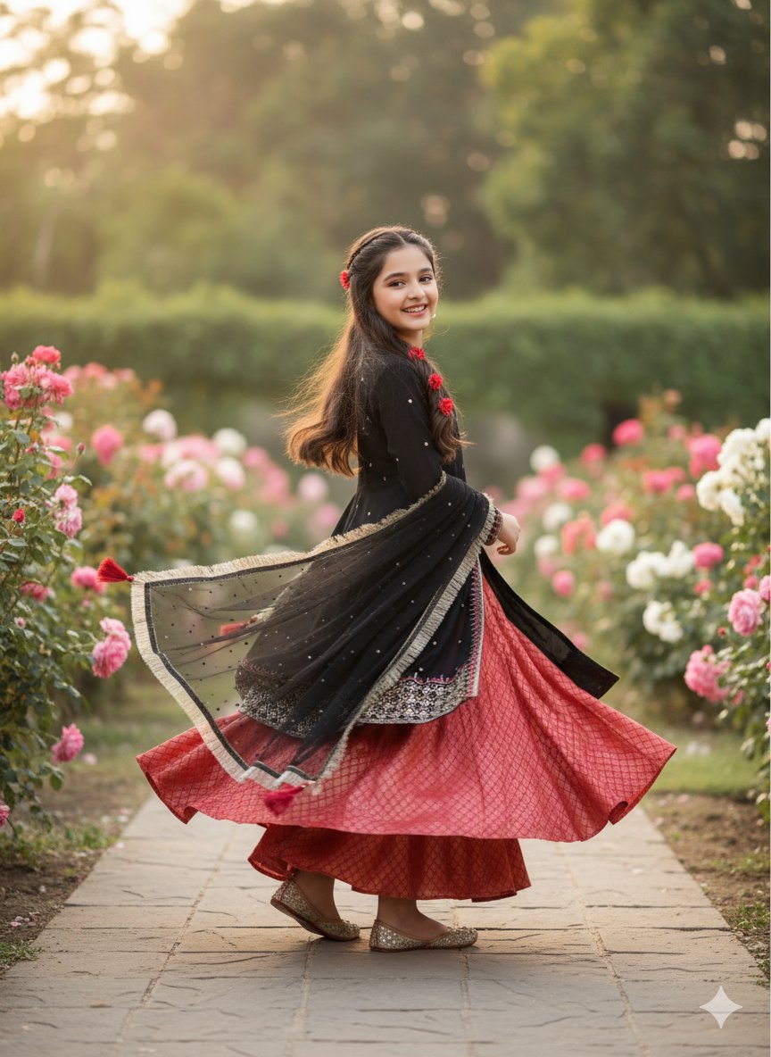 Rose Noir(Kids size 10 to 14 age) - Image 3