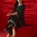 Allys Emarald Green Velvet 2-Piece Winter Wear