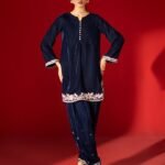 Allys Royal Blue Velvet 2-Piece Winter Wear