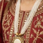 The Royal White Moti Mala & Gold Medallion Necklace