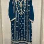 Teal Embroidered Chiffon 2-Piece