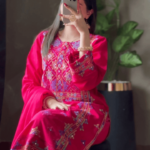 Crimson Heritage | 3-Piece Embroidered Cotton Suit with Cutwork & Lace