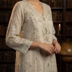 Champagne Gold Sequinned Chiffon A-Line Gown – 3 Piece Luxury Formal Set