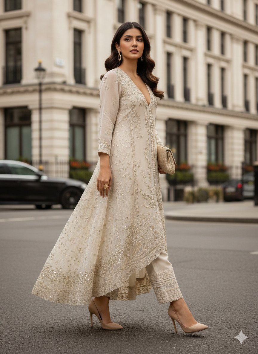 Champagne Gold Sequinned Chiffon A-Line Gown – 3 Piece Luxury Formal Set - Image 8