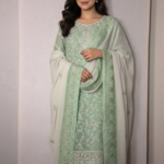 Agha Noor Hand-Embellished Embroidered Chiffon 2-Piece – Mint Green