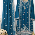 Agha Noor Hand-Embellished Embroidered Chiffon 2-Piece – Teal