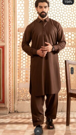 FAIZAN – Cocoa Brown Kurta Shalwar
