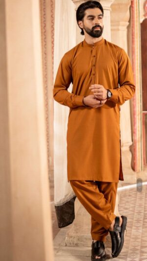 RAYAN – Amber Rust Kurta Shalwar