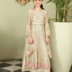 ELARA – Champagne Princess Girls Festive Dress