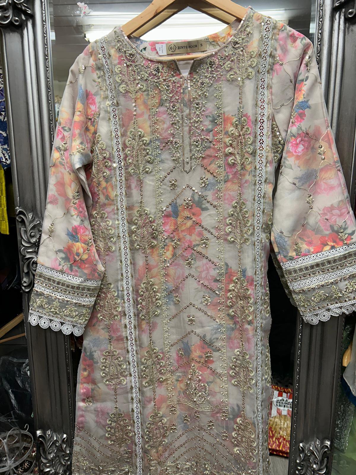 Meadow Elegance Embroidered Suit