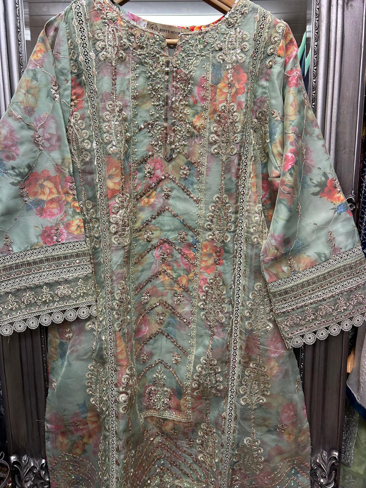 Meadow Elegance Embroidered Suit - Image 2