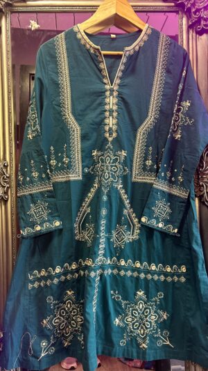 Emerald Noir Embroidered Cotton 2PC Suit