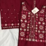 Agha Noor Crimson Bloom Embroidered 2PC Suit – Maroon Elegance