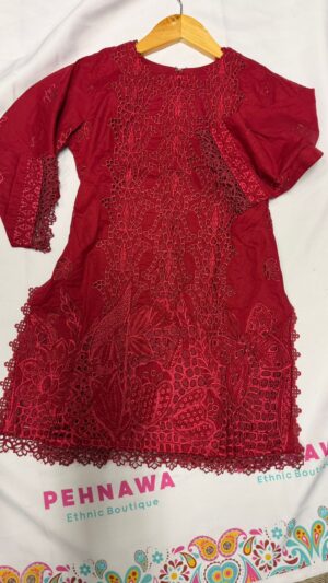 Crimson Cutwork Luxe Kurti