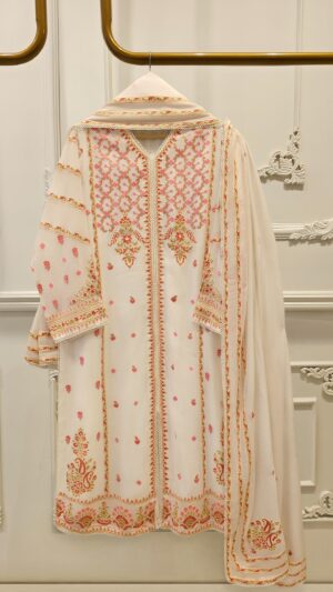 Agha Noor Nooré Luxe – Pure Embroidered Cotton Net 3PC