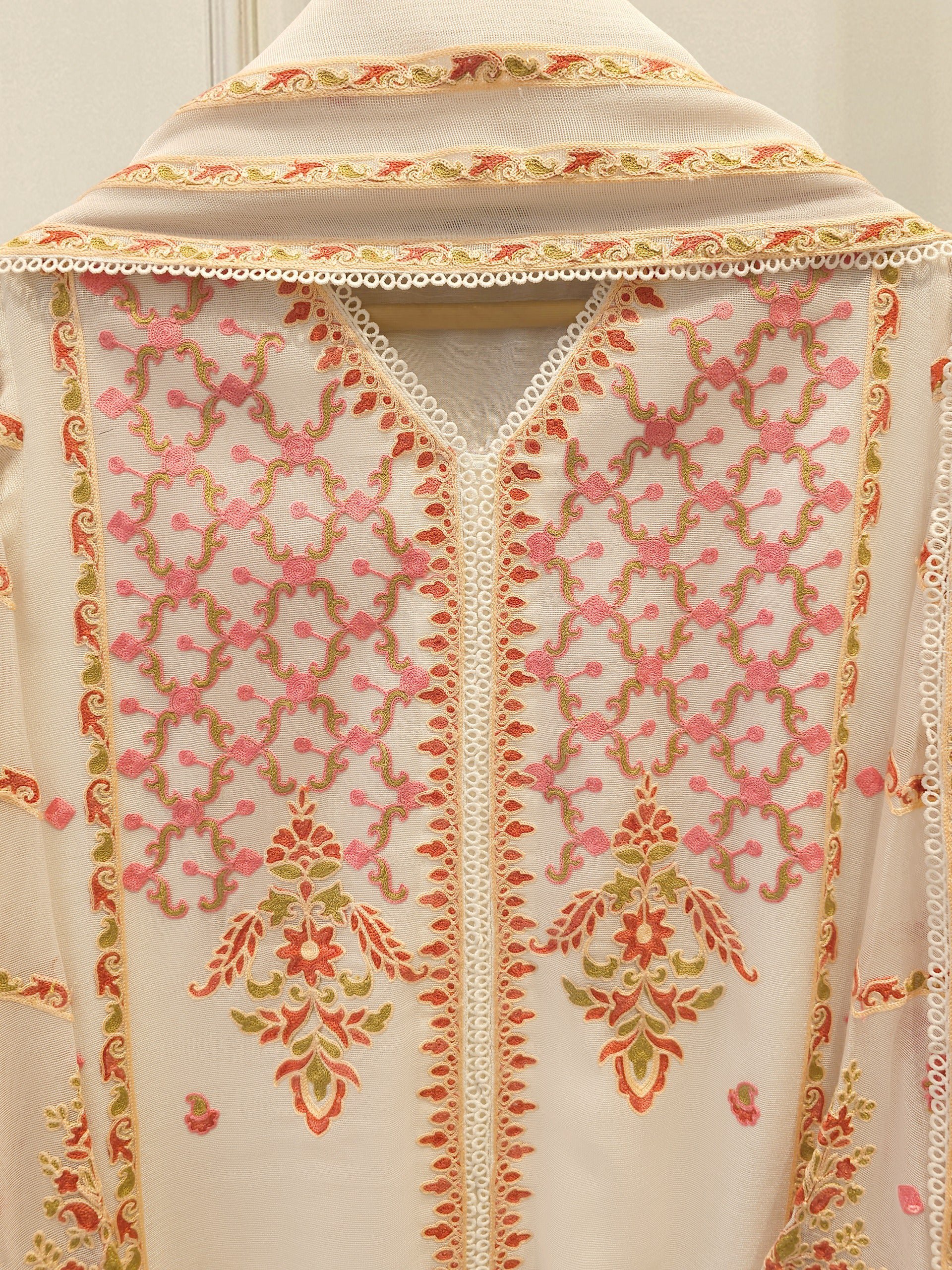 Agha Noor Nooré Luxe – Pure Embroidered Cotton Net 3PC - Image 2