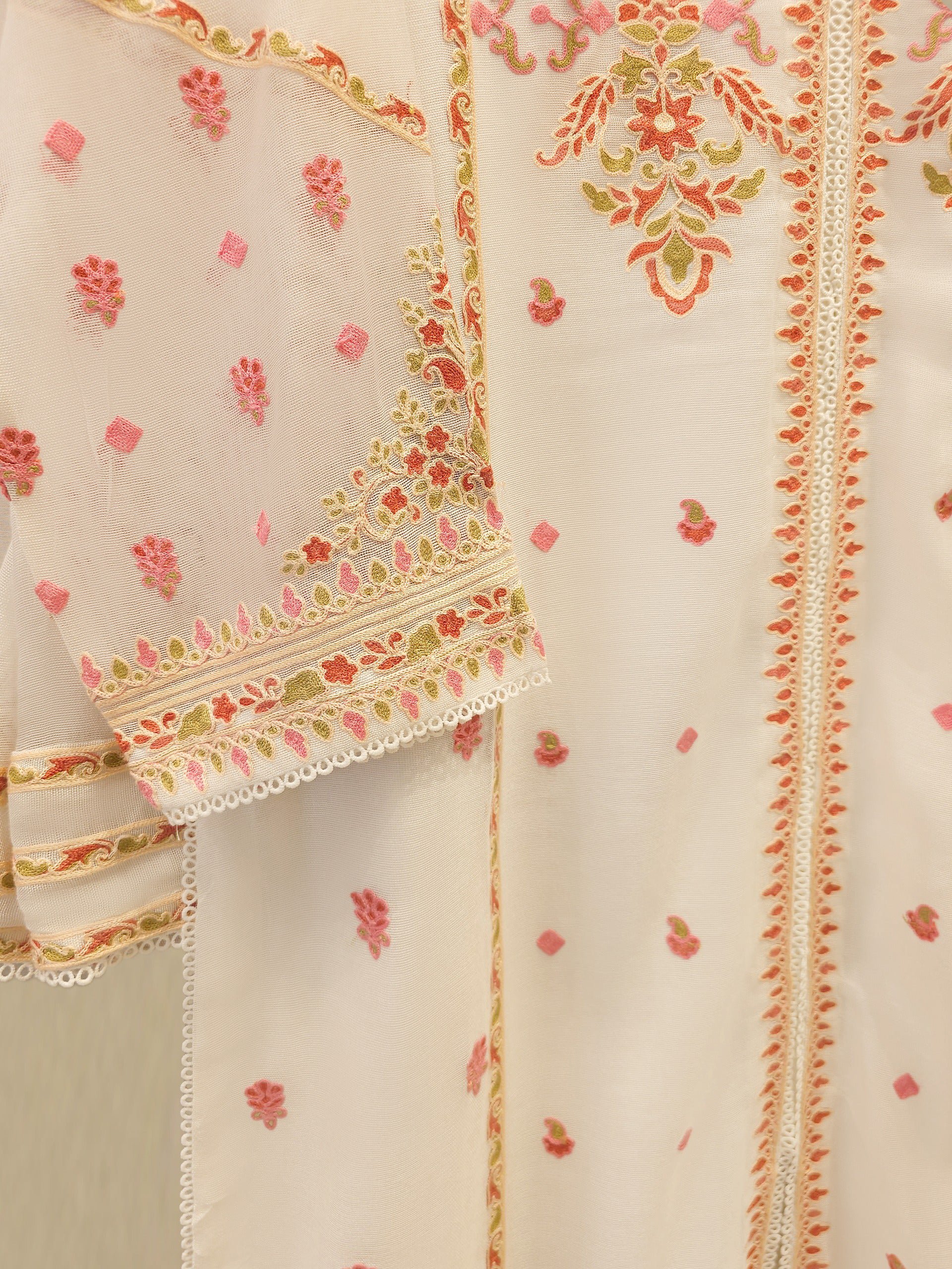 Agha Noor Nooré Luxe – Pure Embroidered Cotton Net 3PC - Image 3