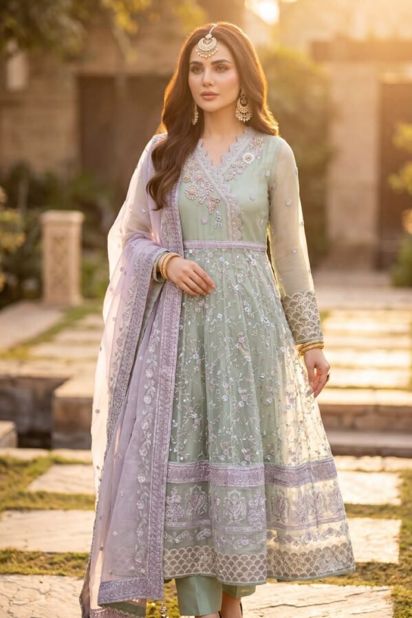 Mehreen Mint Zari Anarkali