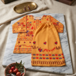 Mustard Yellow Printed Viscose 2-Piece Co-Ord Set