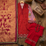 Xenia - Crimson Velvet Brocade