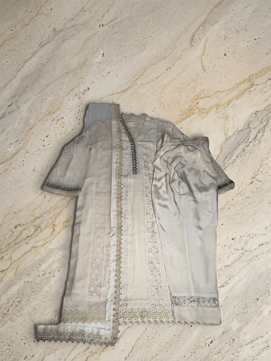 2026/07/1000338774.png Premium Off-White Chiffon 3-Piece Suit - Image 1