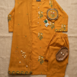 Mustard Yellow Embroidered Cotton Suit
