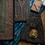Black Geometric Printed Lawn Suit