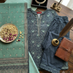 Teal Green Floral Printed Lawn Suit