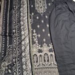 Charcoal Grey Printed Lawn Suit