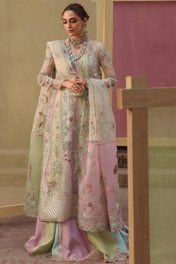 Crimson Unstitched Embroidered Chiffon 3 Piece